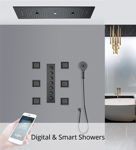 Industrial Black Matte Concealed Black Shower Set