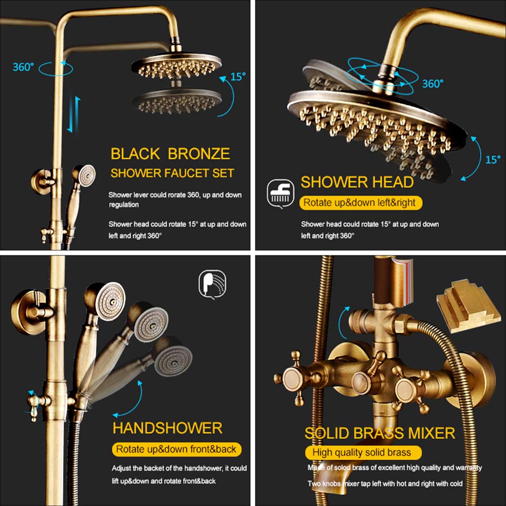 Installation Instructions For Naples Antique Brass Rainfall Shower Set ...