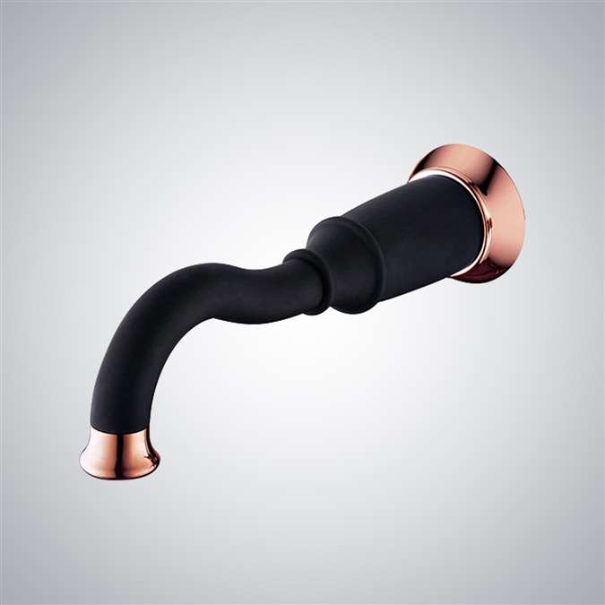 BathSelect Black and Rose Gold Wall Mount Commercial Motion Sensor Faucets