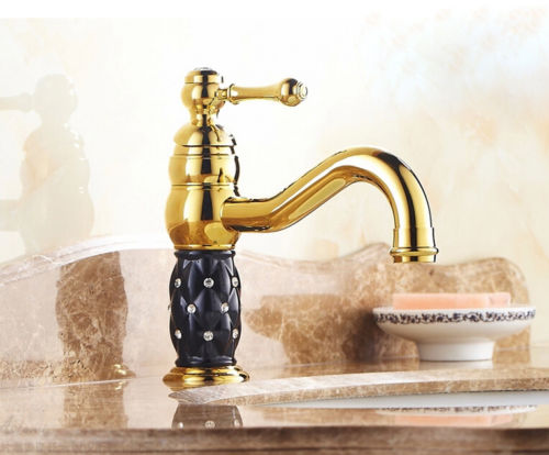 gold finish bathroom sink faucet