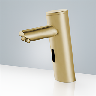 Hotel BathSelect Brushed Gold Tone Platinum Automatic Thermostatic Commercial Sensor Tap Solid Brass Construction