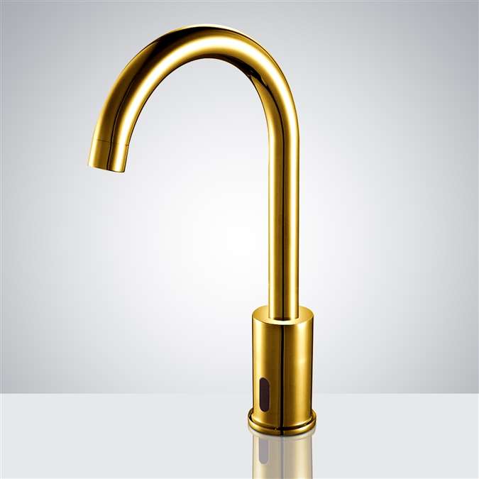 For Luxury Suite Wella Goose Neck Automatic Commercial Sensor Faucet B510 - Gold Tone Finish