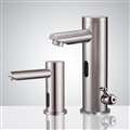 Munich Thermostatic Sensor Faucet & Automatic Soap Dispenser For Restrooms In Brushed Nickel