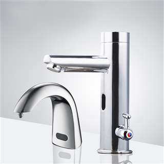 Florence Thermostatic Commercial Sensor Faucet With Automatic Sensor Soap Dispenser In Chrome