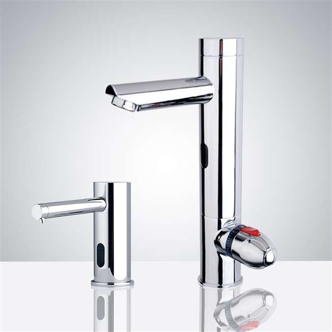 All-in-one Thermostatic Automatic Commercial Sensor Faucet with Soap Dispenser