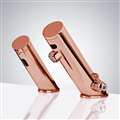 All-in-one Thermostatic Rose Gold Automatic Commercial Sensor Faucet with Matching Soap Dispenser