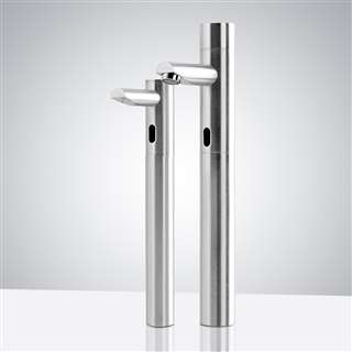 BathSelect Tall Contemporary Automatic Commercial Sensor Faucet and Matching Soap Dispenser