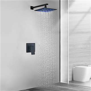 Rivera Matte Black LED Shower Set