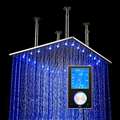 24" Multi Color Water Powered Led Ceiling Mount Shower Head