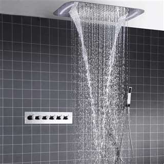 Multifunction Mist Spray Waterfall Ceiling Mount Rain Shower System