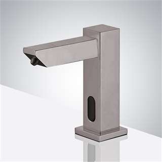 BathSelect Brushed Nickel Commercial Deck Mount Automatic Intelligent Touchless Soap Dispenser