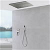 Bravat Ceiling Shower Set Thermostatic Valve Brushed Nickel Wall Mount with Handshower