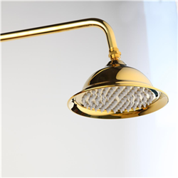 Hospitality Reno 8 Inch Round Brass Copper Gold Rain Shower Head