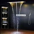 LED Light Ceiling Rainfall Shower Set With Hot and Cold Water Mixer