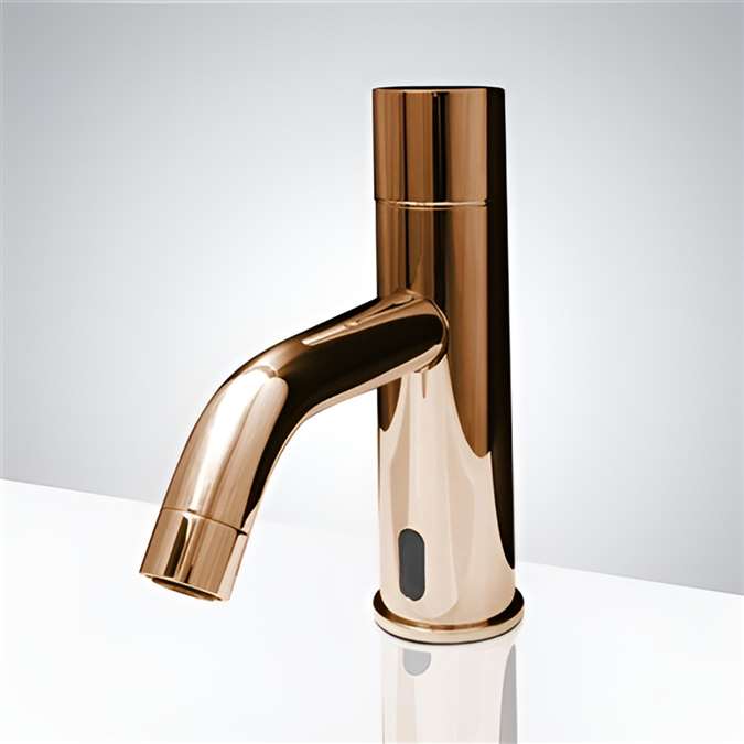 For Luxury Suite Brass Rose Gold Commercial Automatic Motion Sensor Faucet