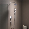 BathSelect Hotel Brushed Nickel Wall Mounted Round Shower With Handshower And Dual Controller