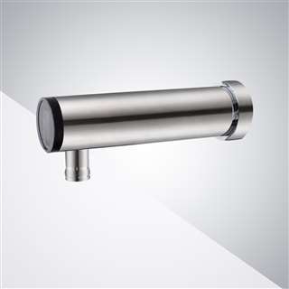 HotelWall Mount Single Hole Hands Free Brushed Nickel Commercial Automatic Touchless Sensor Faucet