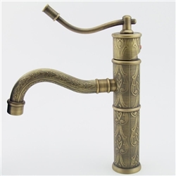 Lavorato Antique Single Handle Luxury Carved Sink Faucet