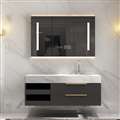 Bathselect Single Sink Modern Combination Vanity Set With marble Countertop And LED Smart Mirror