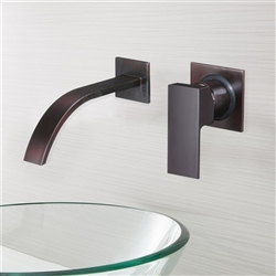 Brio Hotel Wall Mount Oil Rubbed Bronze Bath Glass Vessel Sink Faucet