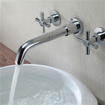 BathSelect Taranto Wall Mount 3 Piece Chrome Faucet Set