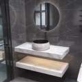 Bathselect Modern Luxury Vanity Single Sink With 1 Illuminated Circle Mirror