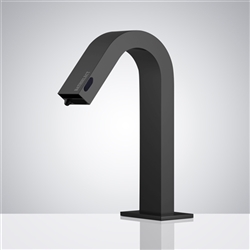 Hostelry BathSelect Dual Function Automatic Deck Mount Matte Black Sensor Water Faucet and Soap Dispenser