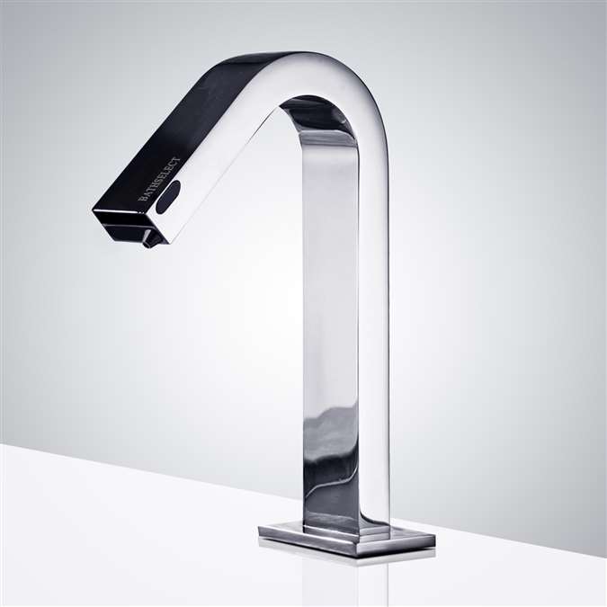 BathSelect Dual Function Automatic Deck Mount Chrome Sensor Water Faucet and Soap Dispenser