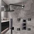 Dark Oil Rubbed Bronze Finish Rainfall Shower Set with Handheld Shower