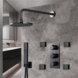 Dark Oil Rubbed Bronze Finish Rainfall Shower Set with Handheld Shower