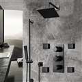 Hostelry BathSelect Dark Oil Rubbed Bronze Square Rainfall Shower Set with Handheld Shower