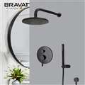 Hostelry Bravat Matte Black Rainfall Shower Set with Handheld Shower