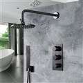 Hostelry BathSelect Matte Black Rainfall Shower Set with Handheld Shower