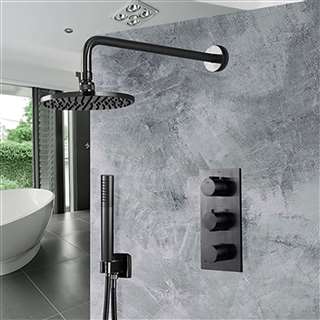 Hostelry BathSelect Matte Black Rainfall Shower Set with Handheld Shower