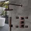 Light Oil Rubbed Bronze Finish Rainfall Shower Set with Handheld Shower