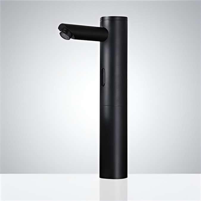 Hostelry BathSelect Tall Matte Black Contemporary Commercial Deck Mount Sensor Faucet