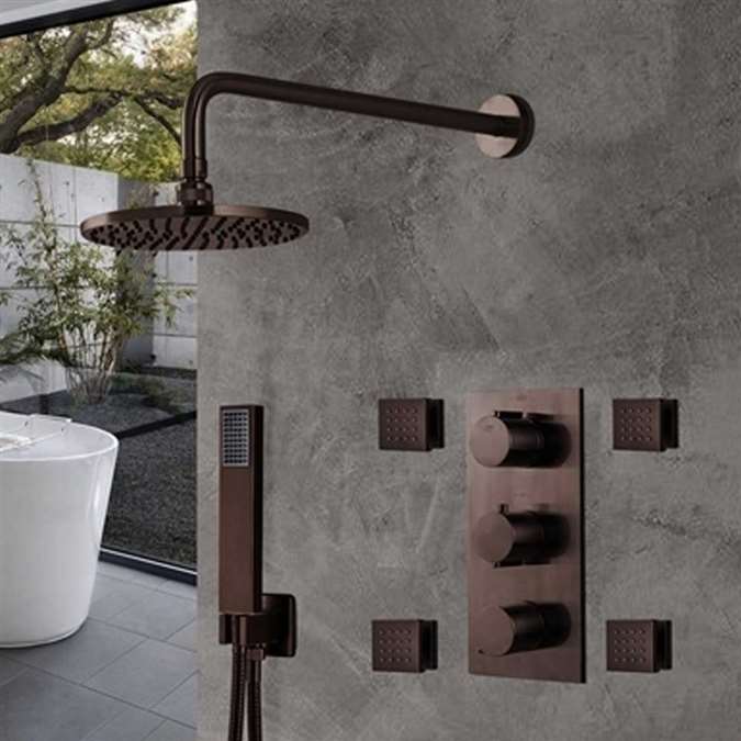 Hospitality BathSelect Light Oil Rubbed Bronze Rainfall Shower Set with Handheld Shower