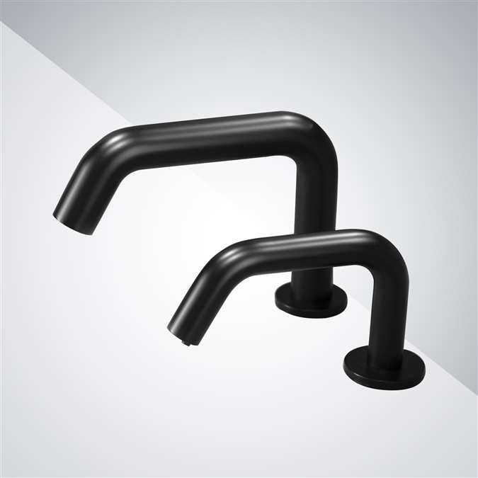 Marsala High Quality Matte Black Restroom Sensor Faucet and Soap Dispenser