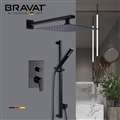 Bravat Dark Oil Rubbed Bronze Thermostatic Shower Set with 2-Way Concealed Shower Mixer Valve and Handheld Shower