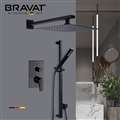 Bravat Hotel Dark Oil Rubbed Bronze Thermostatic Shower Set with 2-Way Concealed Shower Mixer Valve and Handheld Shower