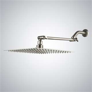 Marseille 12-inch Brushed Nickel Square Rainfall Shower Head with Adjustable Arm