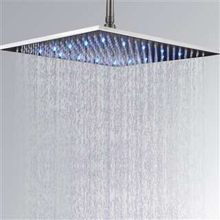 Cholet Brushed Nickel 16-inch LED Ceiling Rain Shower Head