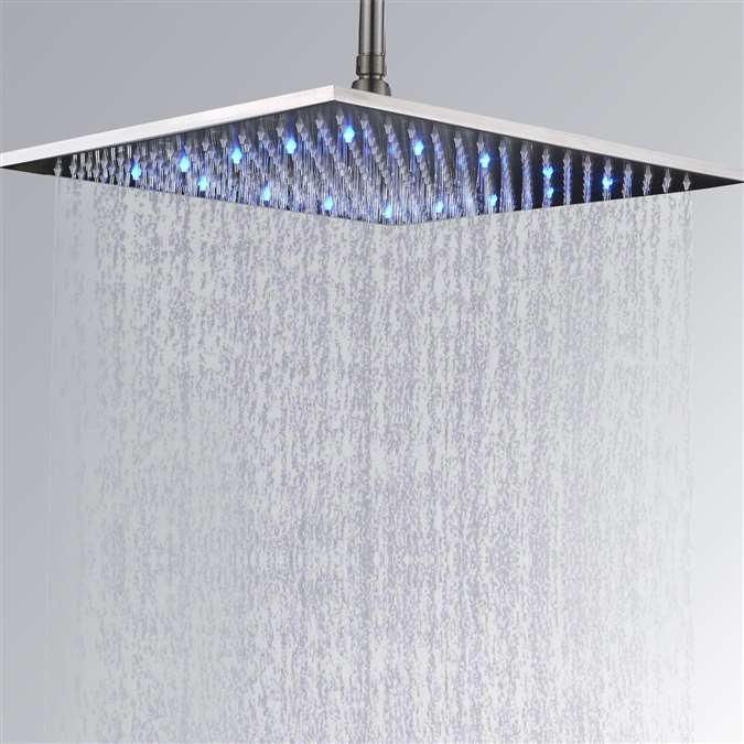 Cholet Brushed Nickel 16-inch LED Ceiling Rain Shower Head