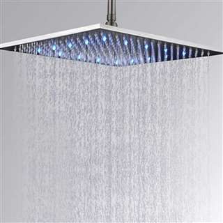 Hotel Cholet Brushed Nickel 16-inch LED Ceiling Rain Shower Head