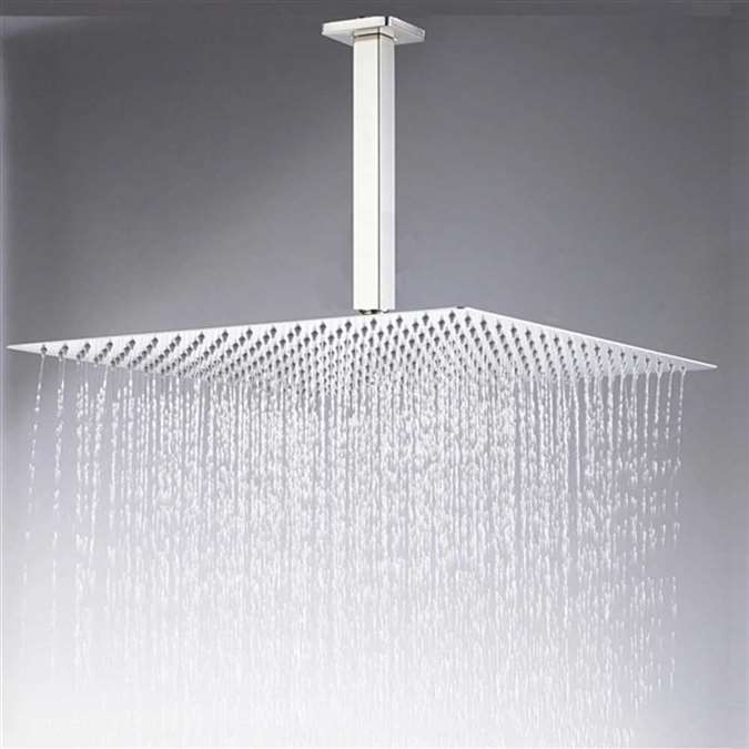 Geneva Brushed Nickel 8", 10", 12" Square Ceiling Rain Shower Head