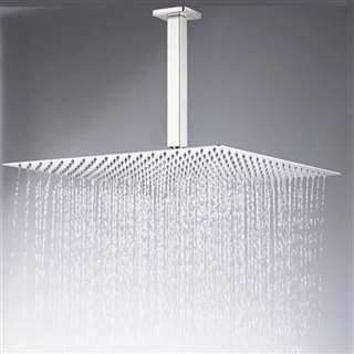 Hospitality Geneva Ultrathin Brushed Nickel 8", 10", 12" Square Ceiling Rain Shower Head