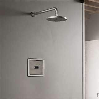 Wall Mount Brushed Nickel Sensor Controlled Automatic Shower Set