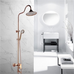 Dijon Rose Gold Wall Mounted Bathroom Rain Shower Set