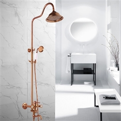 St. Gallen Rose Gold Wall Mounted Bathroom Rainfall Shower Combo Set