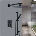 Bravat Luxury Wall Mount Rainfall Shower System with Handheld Shower and Concealed Valve Mixer